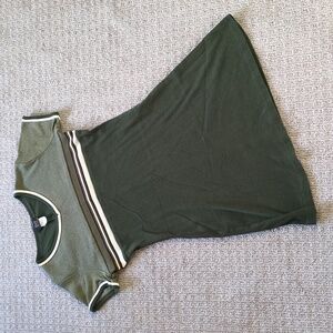 ADORABLE 90s/Y2K ENT Entrancy Brand Green T-Shirt Dress W/Stripe Detail, Size L